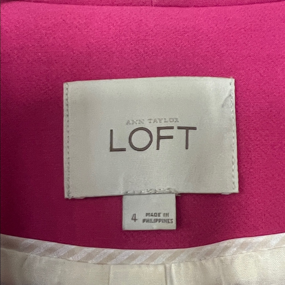 LOFT Pink Open-Front Blazer with brooch - Picture 3 of 4